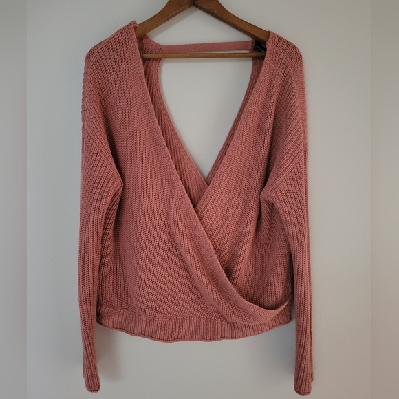 Chunky knit faux wrap sweater - Picture 6 of 8